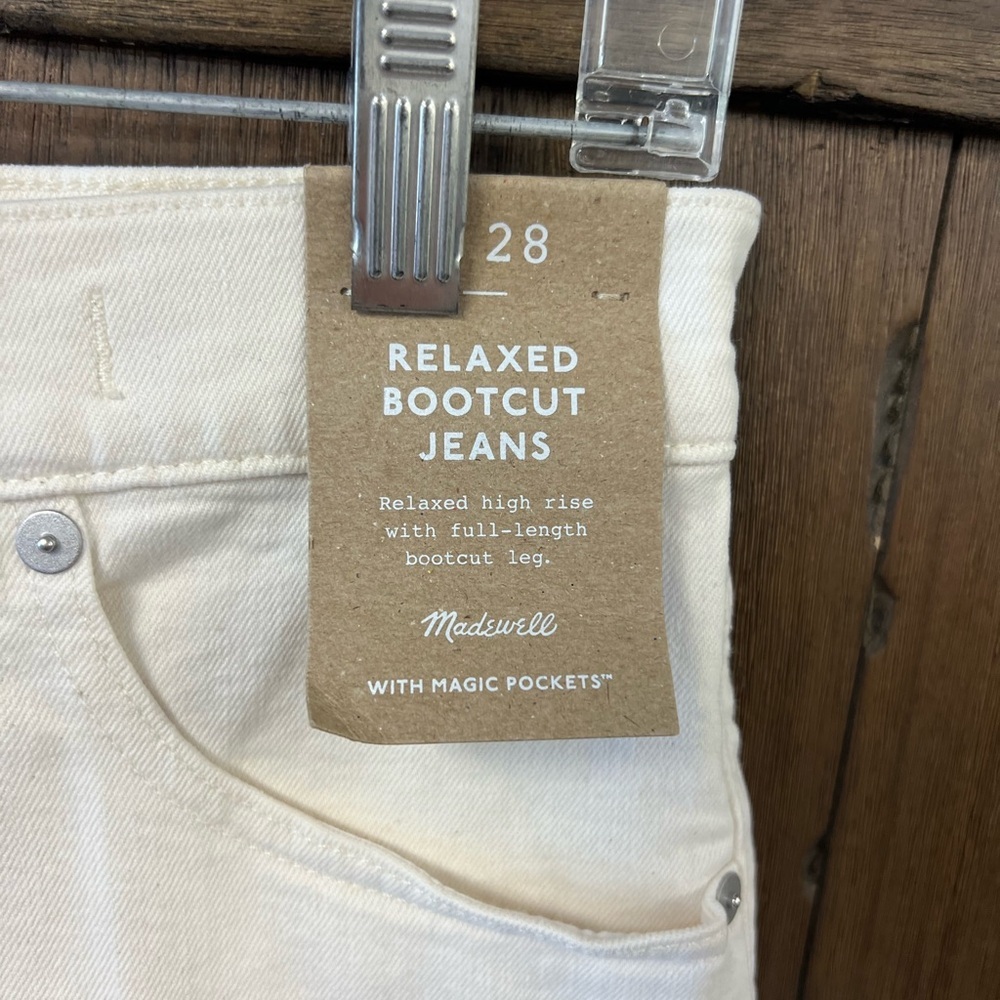Madewell Relaxed Bootcut Jeans Vintage Ivory Stretch High Rise Size 28 NWT - Picture 9 of 12